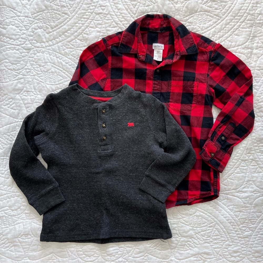 Bundle of Two Boys’ Size 5 Long-Sleeve Shirts